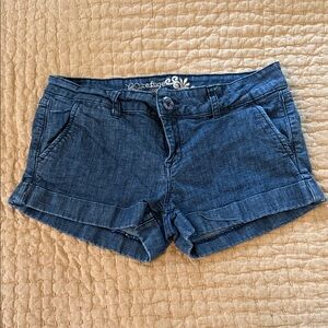 refuge Dark Blue Roll-Cuff Denim Shorts